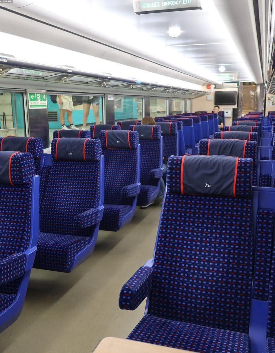 The inside of a DART rail car